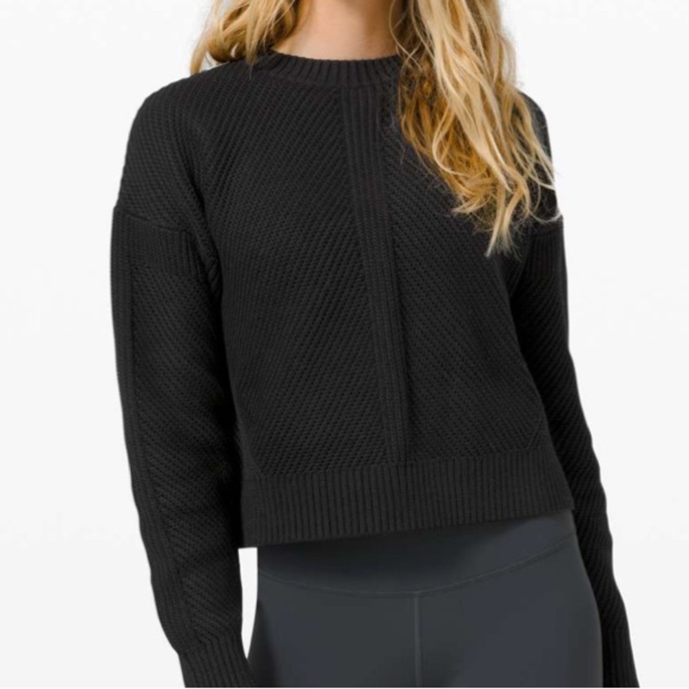 lululemon athletica Black Crew Neck Sweater